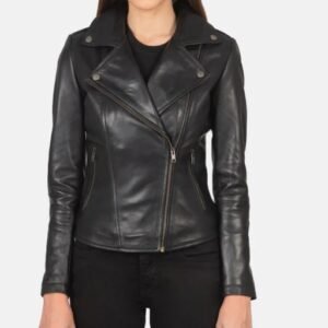 Flashback Black Leather Biker Jacket
