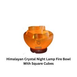 Himalayan Crystal Night Lamp Fire Bowl With Square Cubes