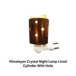 Himalayan Crystal Night Lamp Lined Cylinder With Hole