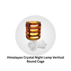 Himalayan Crystal Night Lamp Vertical Round Cage