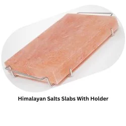 Himalayan Salts Slabs With Metal Wrought Iron Holder 12x8x2 Inches