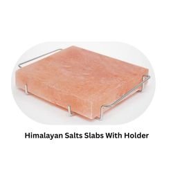 Himalayan Salts Slabs With Metal Wrought Iron Holder 8x8x2 Inches