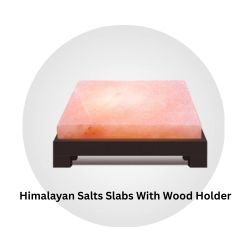 Himalayan Salts Slabs With Wood Holder 12x8x1.5 Inches