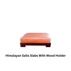 Himalayan Salts Slabs With Wood Holder 8x8x1.2 Inches