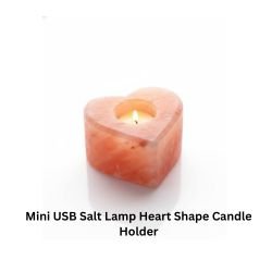 Mini USB Salt Lamp Heart Shape Candle Holder