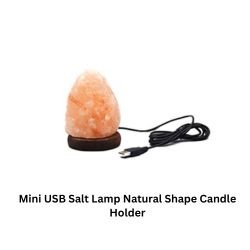 Mini USB Salt Lamp Natural Shape Candle Holder