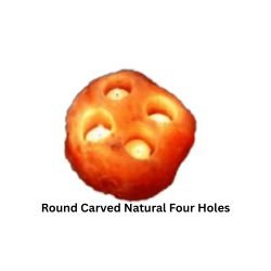 Round Carved Natural Four Holes